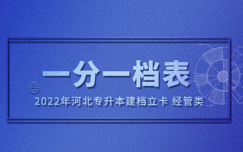 2022河北专升本建档立卡经管类一分一档表