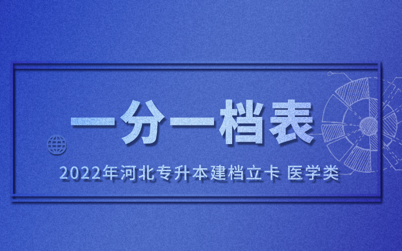 2022河北专升本建档立卡医学类一分一档表