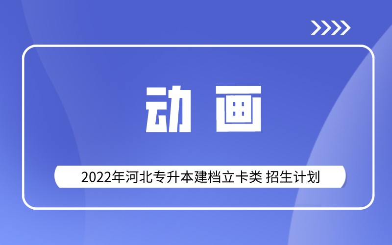 2022年河北专升本建档立卡动画专业招生计划